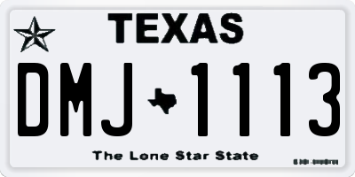 TX license plate DMJ1113