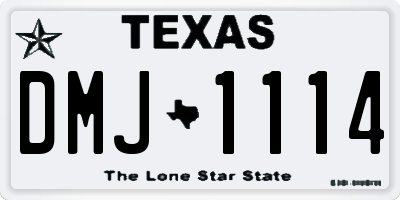 TX license plate DMJ1114