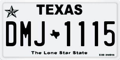 TX license plate DMJ1115