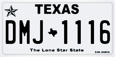 TX license plate DMJ1116