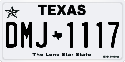 TX license plate DMJ1117