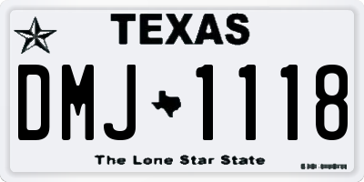 TX license plate DMJ1118