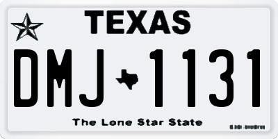 TX license plate DMJ1131