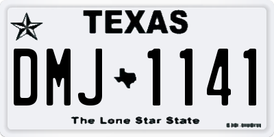 TX license plate DMJ1141