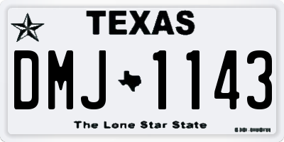 TX license plate DMJ1143