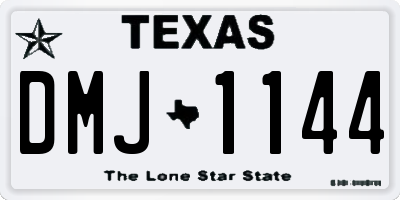 TX license plate DMJ1144