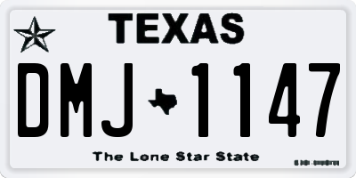 TX license plate DMJ1147