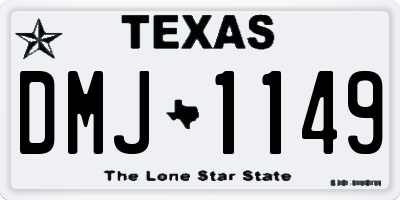 TX license plate DMJ1149