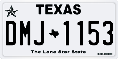 TX license plate DMJ1153