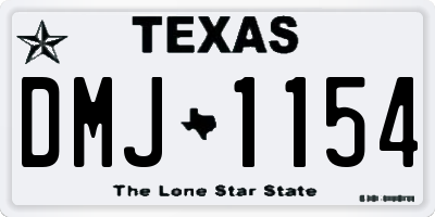 TX license plate DMJ1154