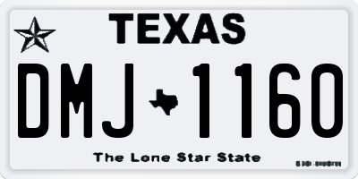 TX license plate DMJ1160