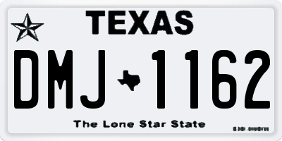 TX license plate DMJ1162