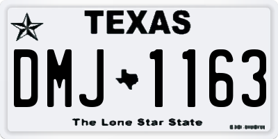 TX license plate DMJ1163