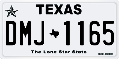 TX license plate DMJ1165