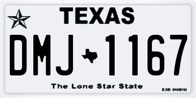 TX license plate DMJ1167