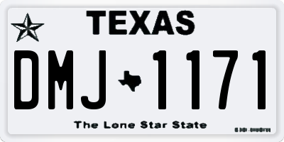 TX license plate DMJ1171