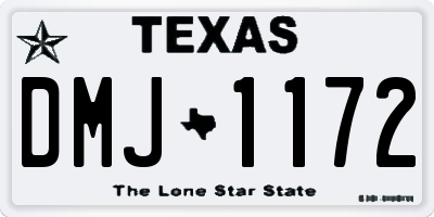 TX license plate DMJ1172