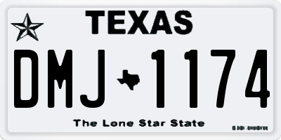 TX license plate DMJ1174