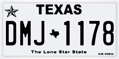 TX license plate DMJ1178