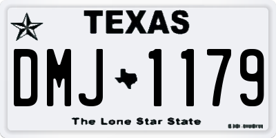 TX license plate DMJ1179