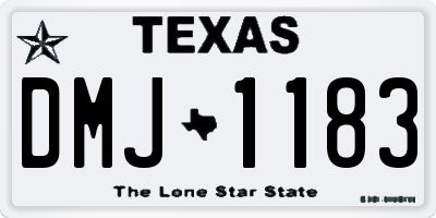 TX license plate DMJ1183