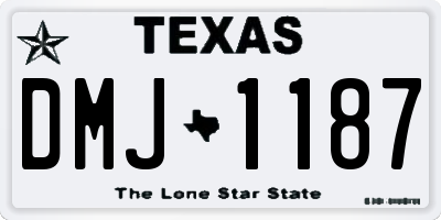 TX license plate DMJ1187