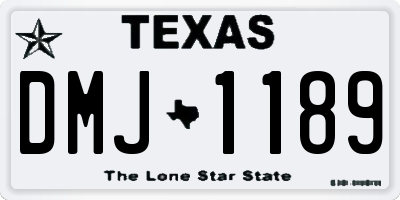TX license plate DMJ1189