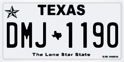 TX license plate DMJ1190