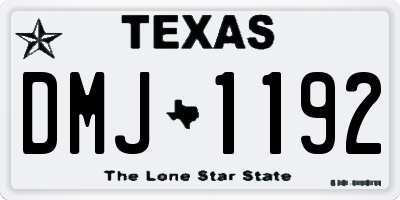 TX license plate DMJ1192