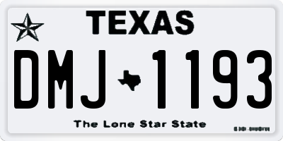 TX license plate DMJ1193
