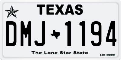 TX license plate DMJ1194