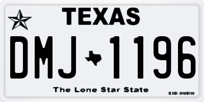 TX license plate DMJ1196