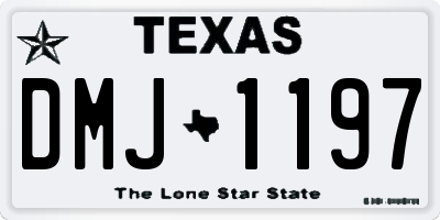 TX license plate DMJ1197