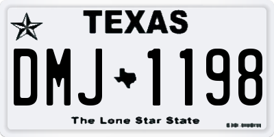 TX license plate DMJ1198