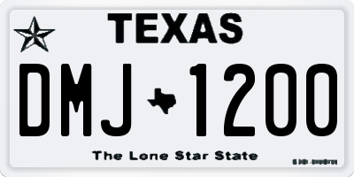 TX license plate DMJ1200