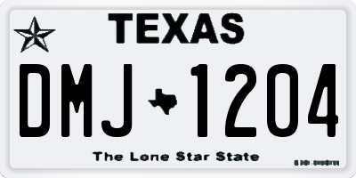 TX license plate DMJ1204