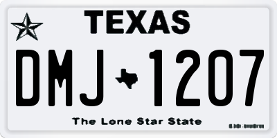 TX license plate DMJ1207