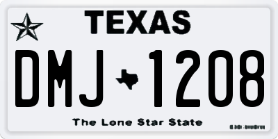 TX license plate DMJ1208