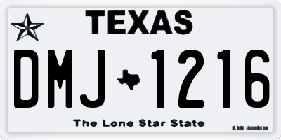 TX license plate DMJ1216
