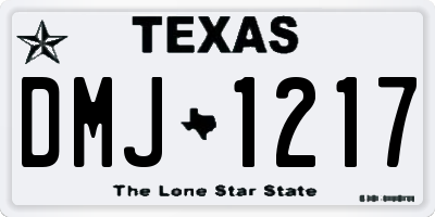 TX license plate DMJ1217