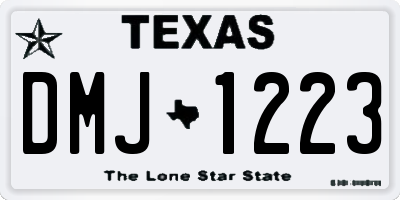 TX license plate DMJ1223