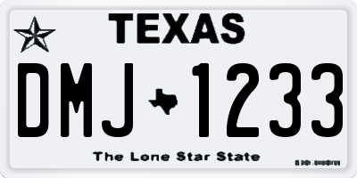 TX license plate DMJ1233