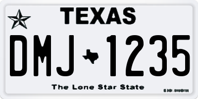 TX license plate DMJ1235