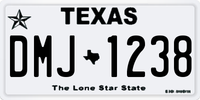 TX license plate DMJ1238
