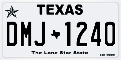 TX license plate DMJ1240