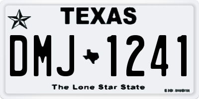 TX license plate DMJ1241