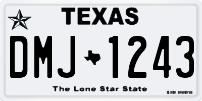 TX license plate DMJ1243