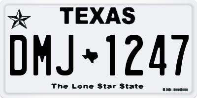 TX license plate DMJ1247