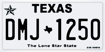 TX license plate DMJ1250