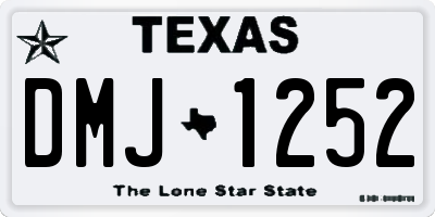 TX license plate DMJ1252